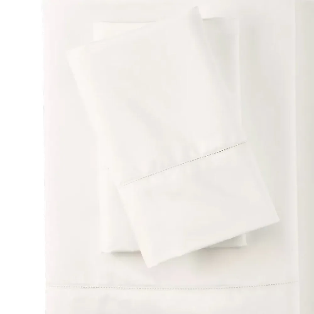 Land's End 700 Count Supima Cotton Top Sheet and Two Pillowcases Ivory King Size